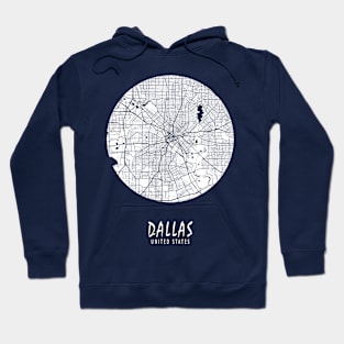 Dallas, Texas, USA City Map - Full Moon Hoodie